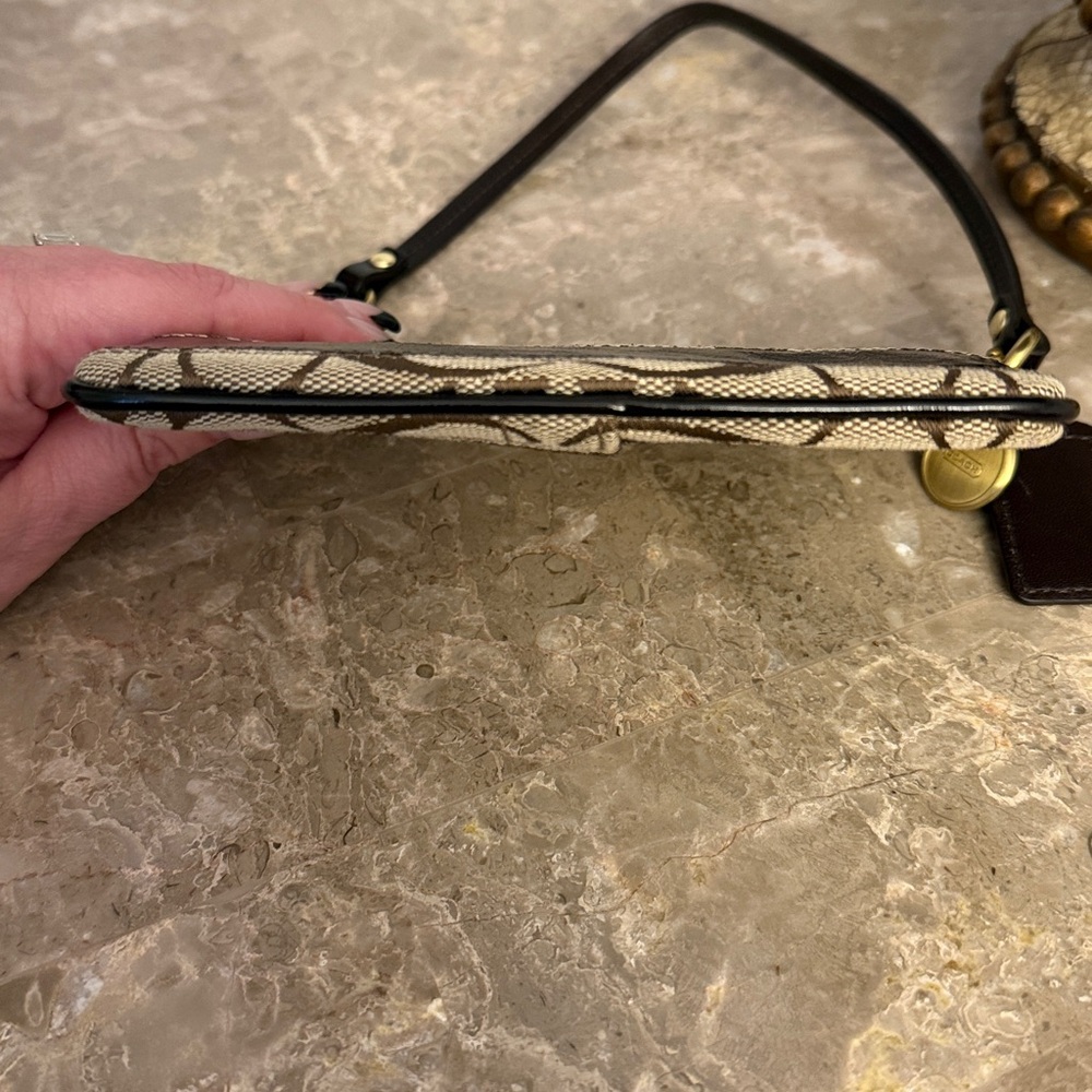 Coach Signature Stripe Wristlet with Legacy Lining - Picture 6 of 9